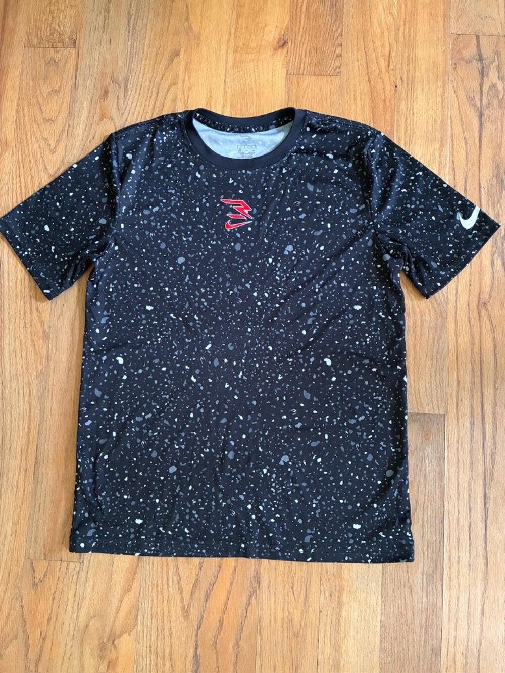 Nike 3BRAND by Russell Wilson Big Kids Dri-FIT Splatter T-Shirt Black Red XL